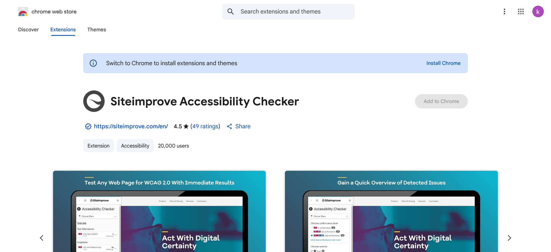 Siteimprove Accessibility Checker