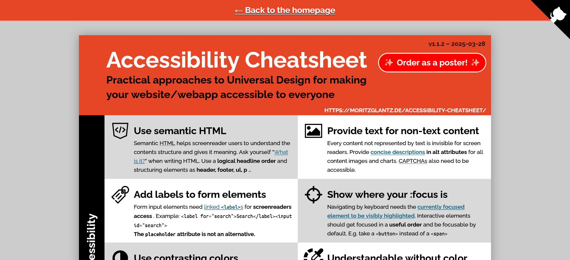 Accessibility Cheatsheet