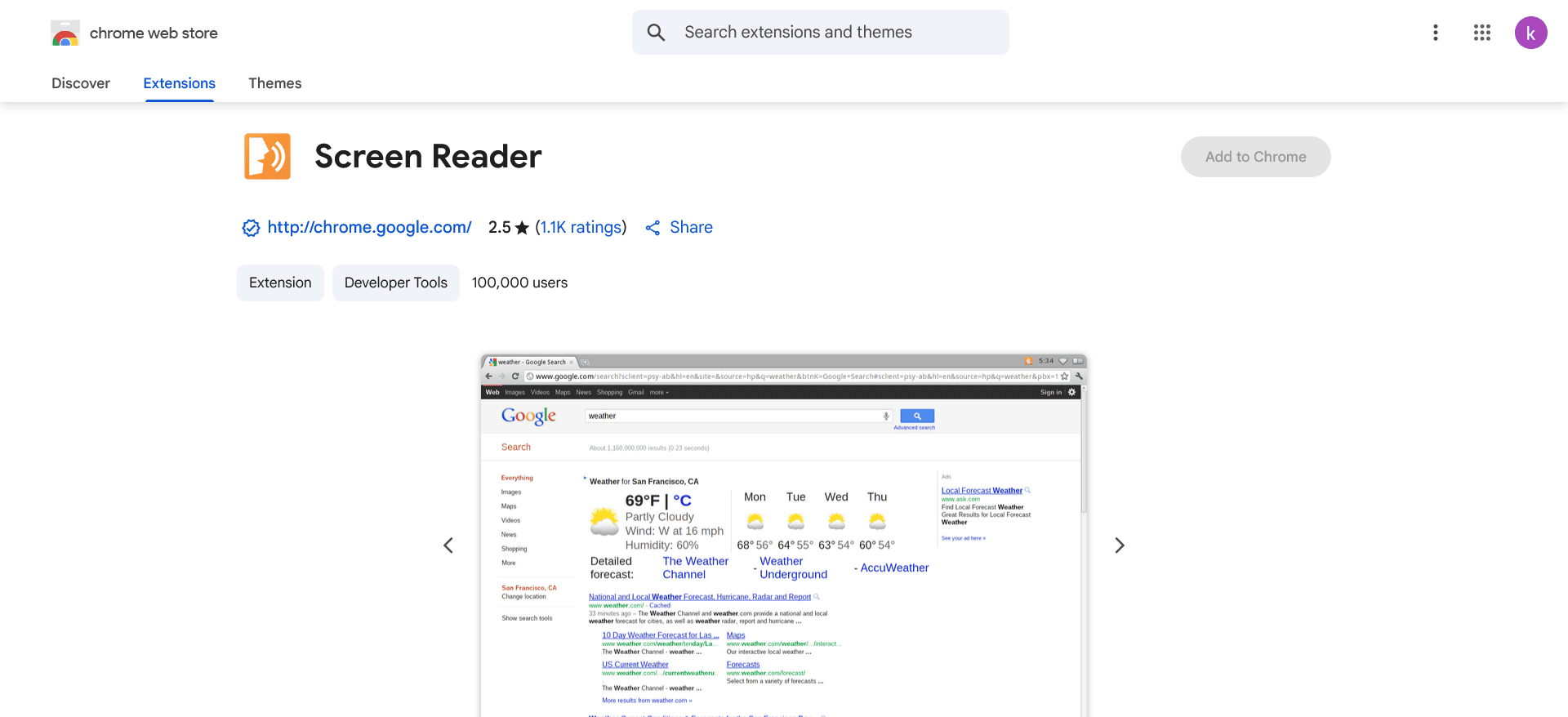 Screen Reader - Chrome Extension