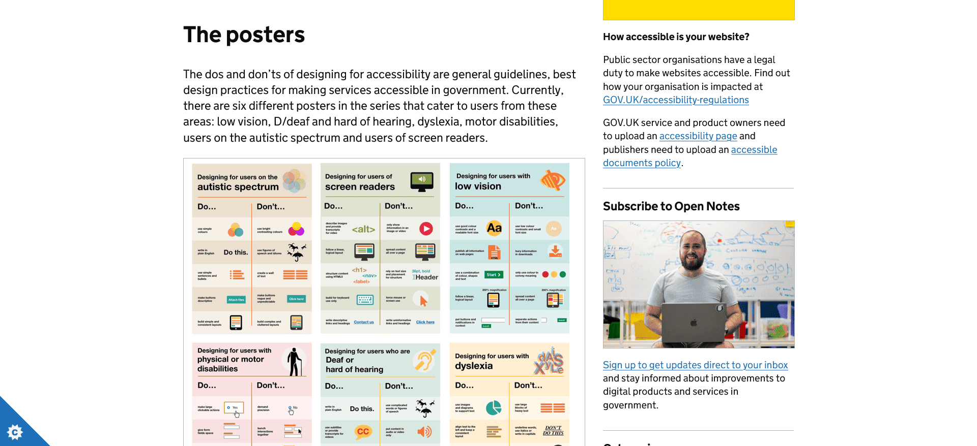 Dos and don'ts on designing for accessibility by GOV.UK