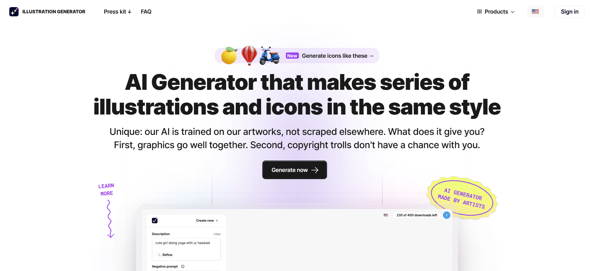 Illustration generator by Icons8