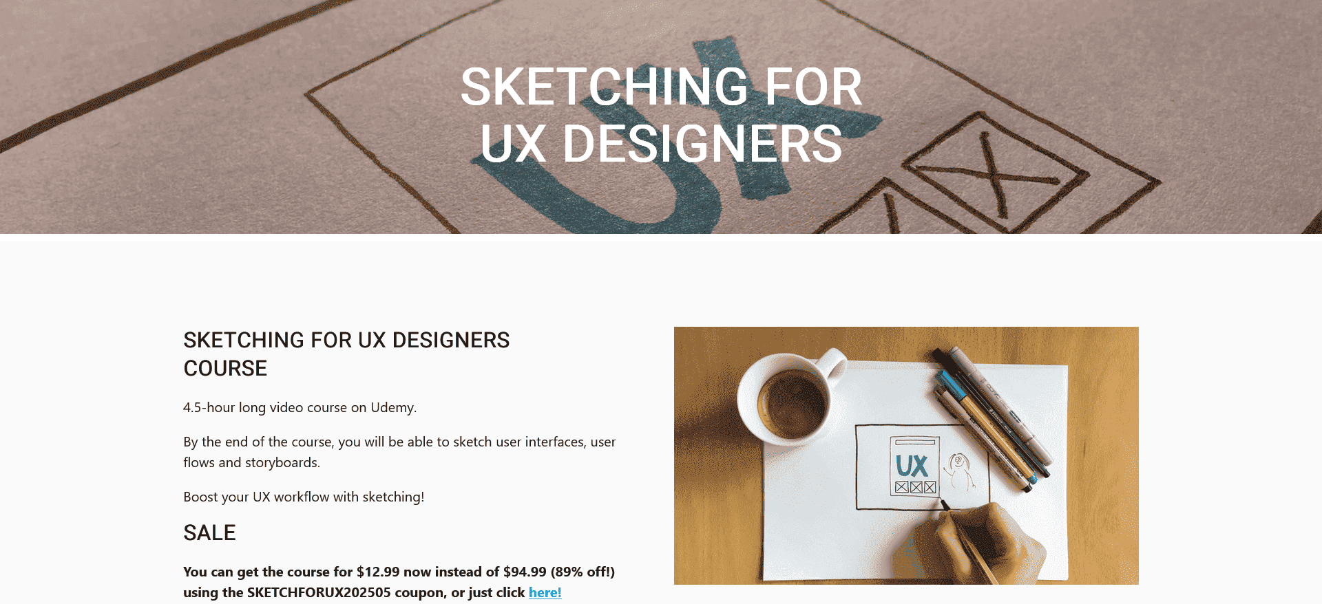 Sketching for UX Designers course