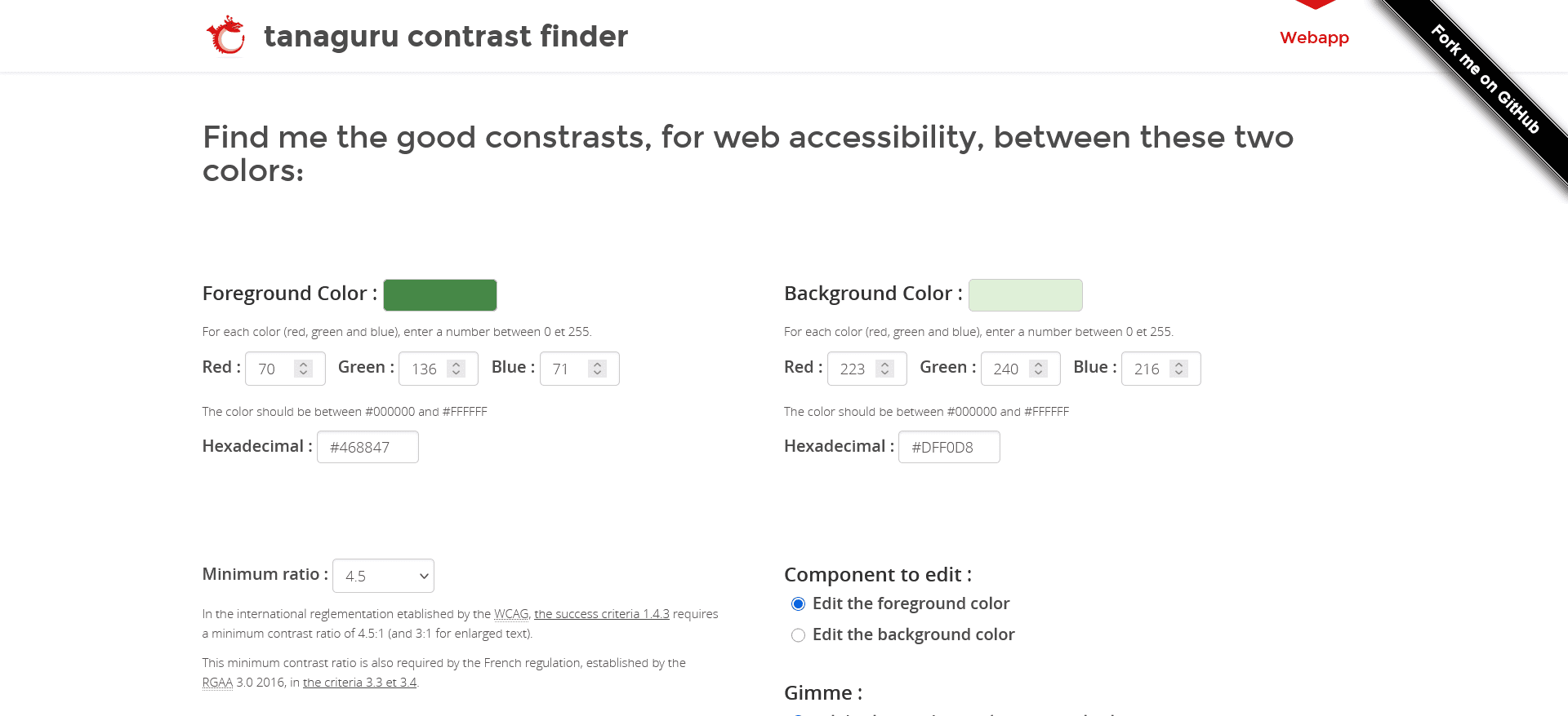tanaguru contrast finder