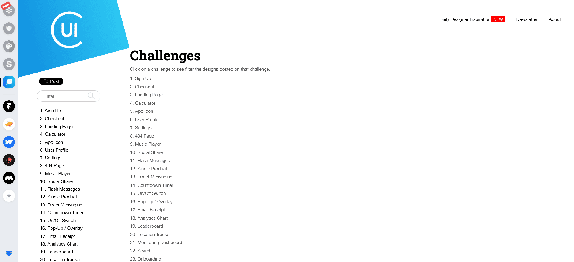 UI Challenges by collectui.com