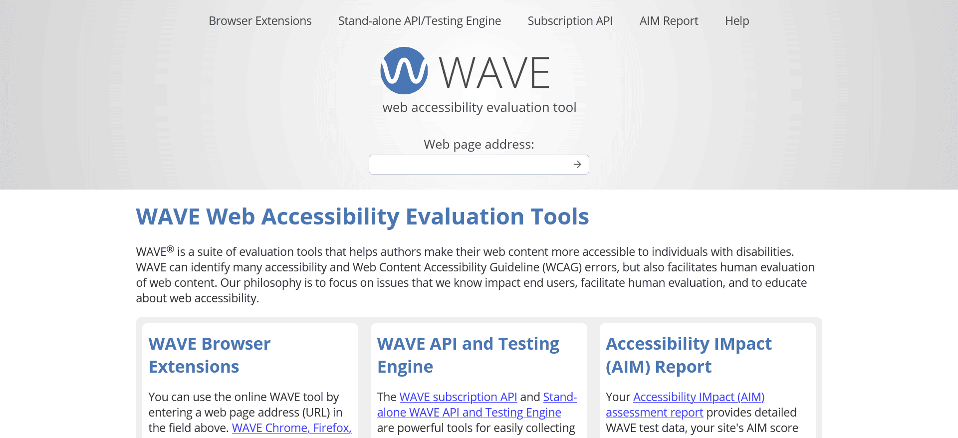 WAVE Web Accessibility Evaluation Tools