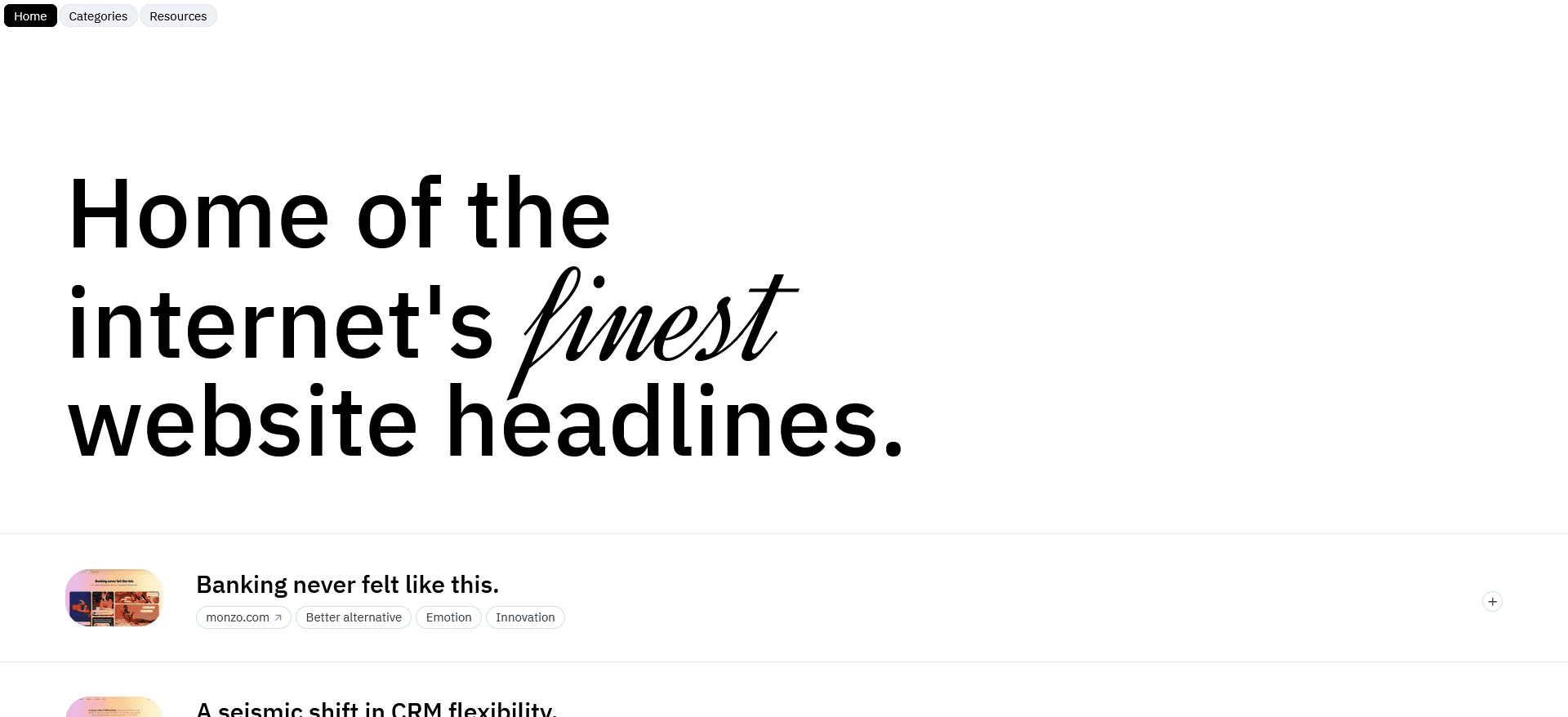 website headlines