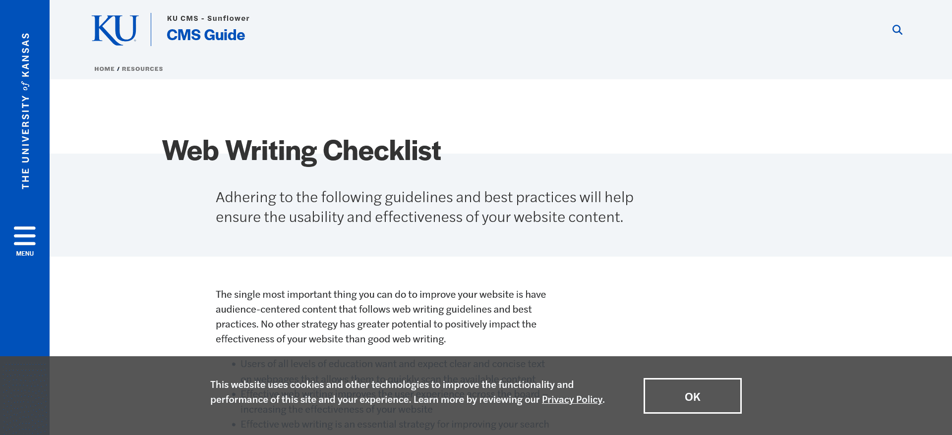 Web Writing Checklist 